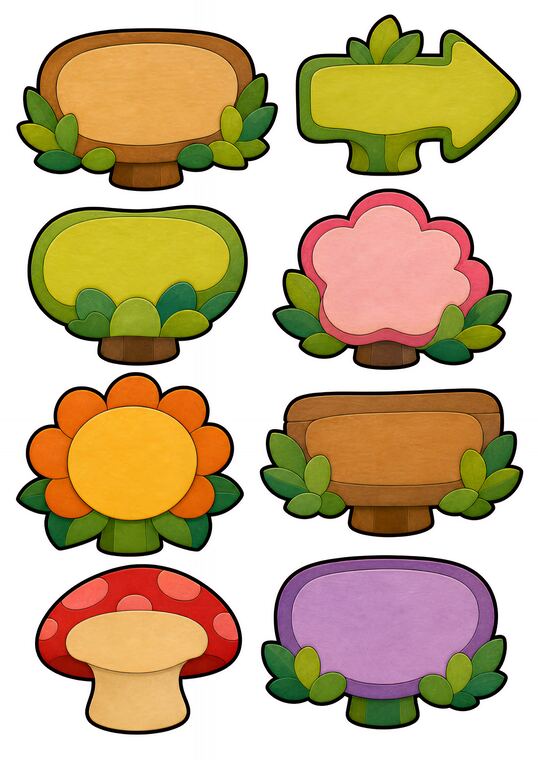 Panneaux de jardin à découper du thème Jardin des papillons, formes à découper et coller.
