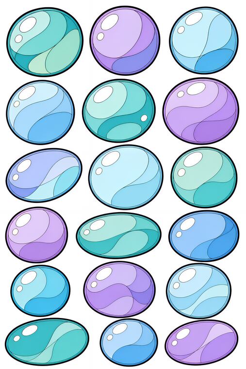 Bulles à découper du thème Récif des petits poissons, formes à découper et coller.