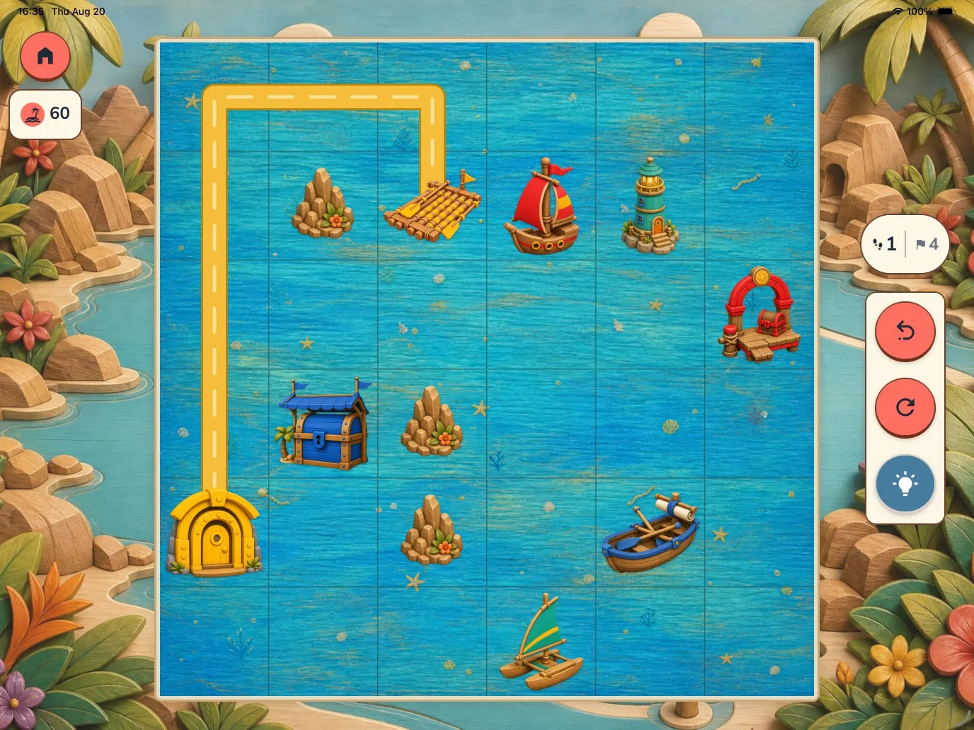 Islands path puzzle from Tibumo Play: Routes