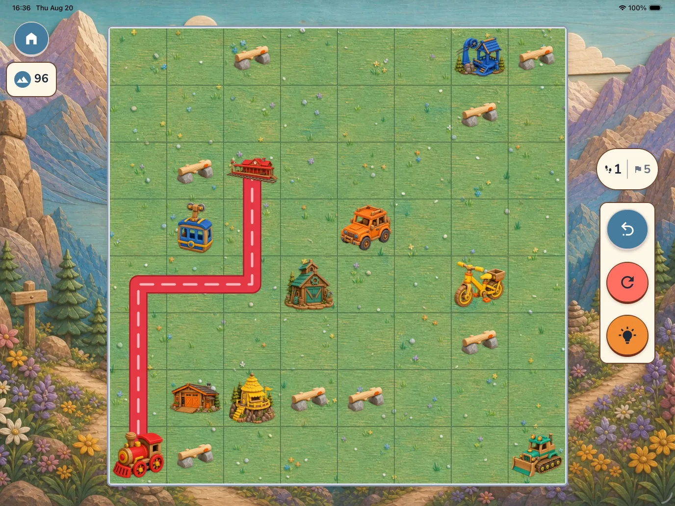 Peaks path puzzle from Tibumo Play: Routes