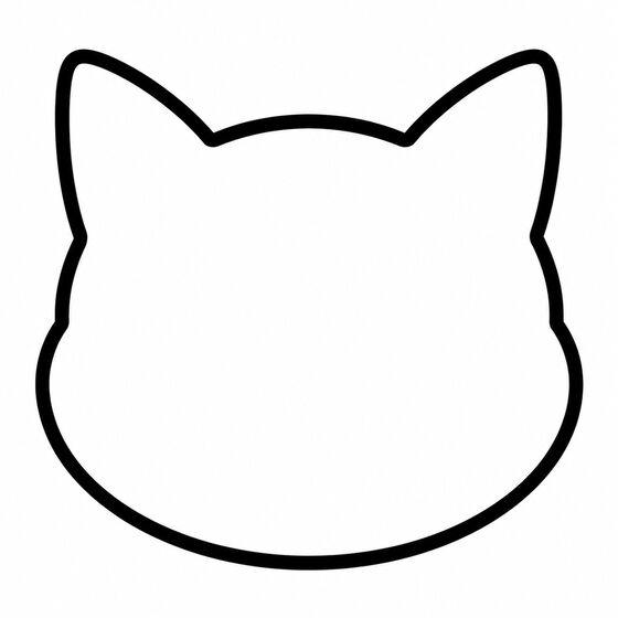 Silhouette de chat à imprimer, contour épais sans détails intérieurs.
