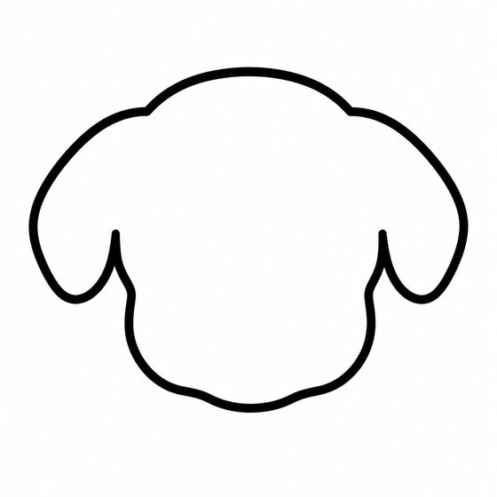 Silhouette de chien à imprimer, contour épais sans détails intérieurs.