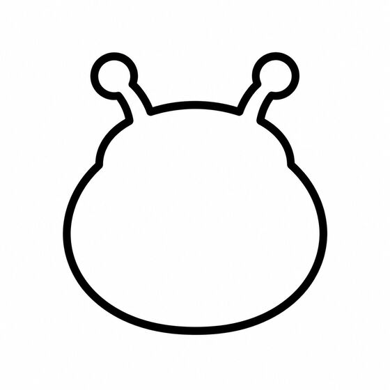 Silhouette de coccinelle à imprimer, contour épais sans détails intérieurs.