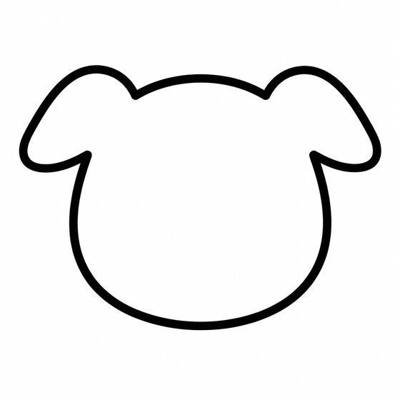 Silhouette de cochon à imprimer, contour épais sans détails intérieurs.