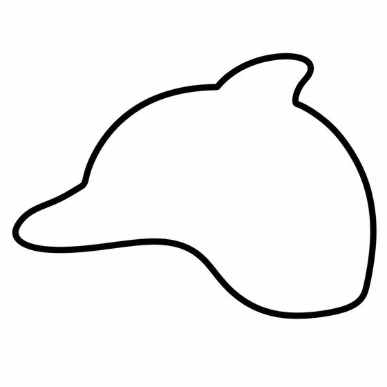 Silhouette de dauphin à imprimer, contour épais sans détails intérieurs.