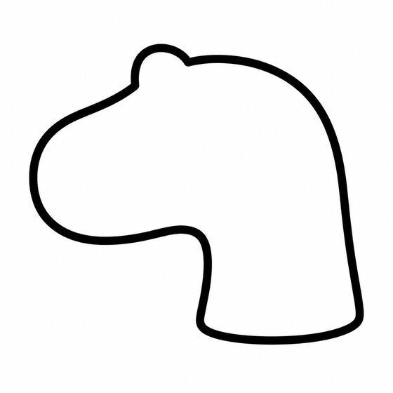 Silhouette de dinosaure à imprimer, contour épais sans détails intérieurs.