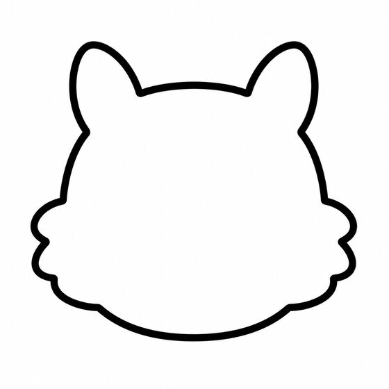 Silhouette d’écureuil à imprimer, contour épais sans détails intérieurs.