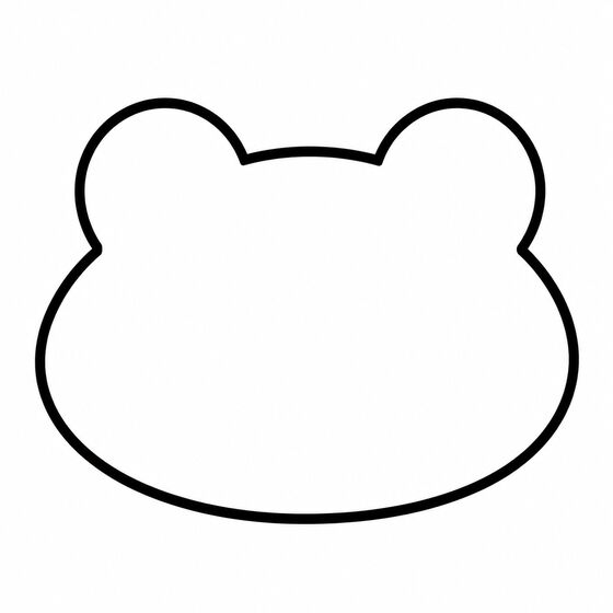 Silhouette de grenouille à imprimer, contour épais sans détails intérieurs.