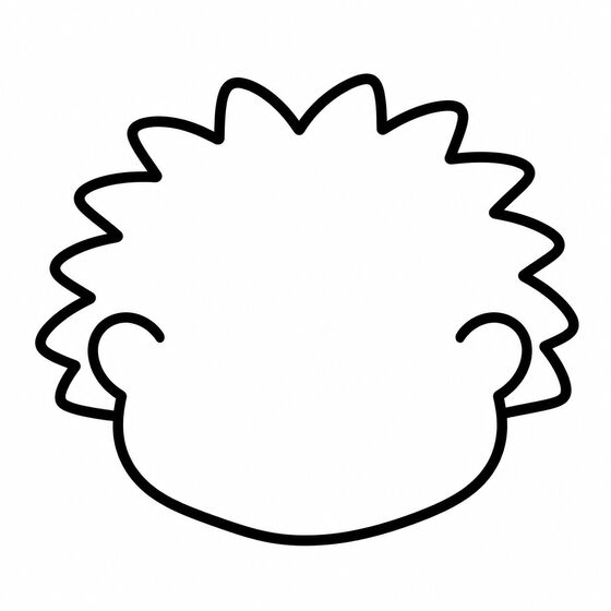 Silhouette de hérisson à imprimer, contour épais sans détails intérieurs.