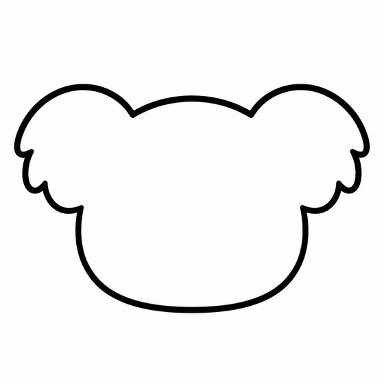 Silhouette de koala à imprimer, contour épais sans détails intérieurs.