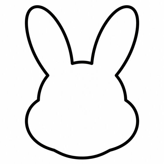 Silhouette de lapin à imprimer, contour épais sans détails intérieurs.