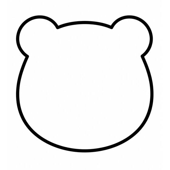 Silhouette d’ours à imprimer, contour épais sans détails intérieurs.