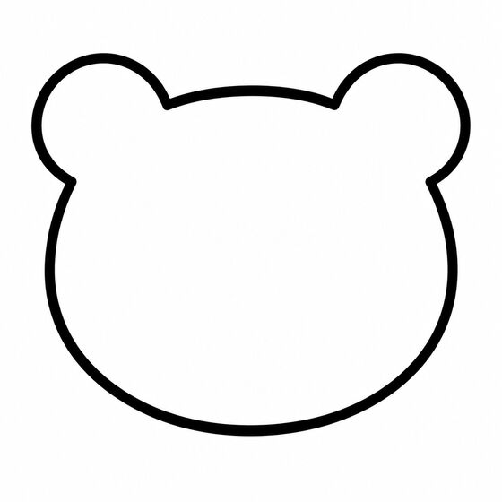 Silhouette de panda à imprimer, contour épais sans détails intérieurs.
