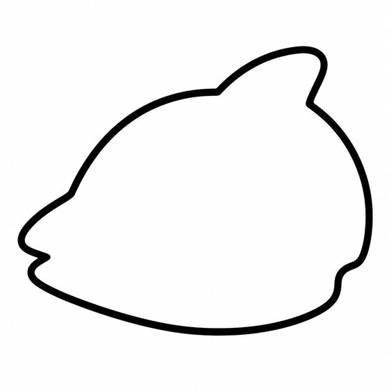 Silhouette de poisson à imprimer, contour épais sans détails intérieurs.