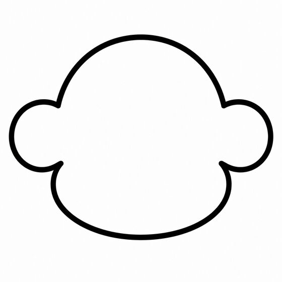 Silhouette de singe à imprimer, contour épais sans détails intérieurs.