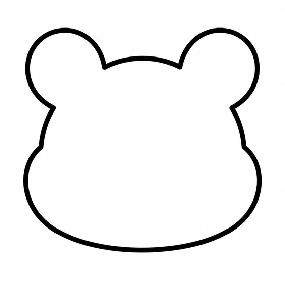 Silhouette de souris à imprimer, contour épais sans détails intérieurs.