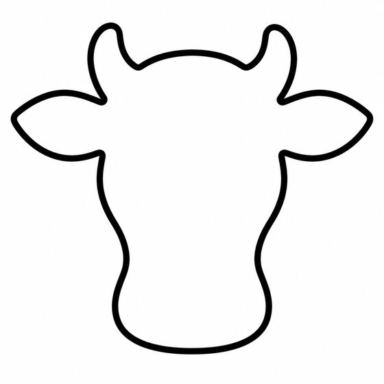 Silhouette de vache à imprimer, contour épais sans détails intérieurs.