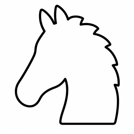 Silhouette de zèbre à imprimer, contour épais sans détails intérieurs.