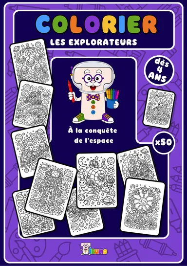 Couverture · Tibumo : À la conquête de l’espace · Coloriage · Français