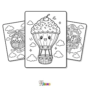Montgolfière cupcake dans les nuages