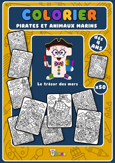 Couverture · Tibumo : Le trésor des mers · Coloriage · Français