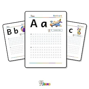 Exemples de lettres à tracer : A, B et C