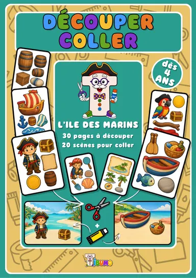 Couverture · Tibumo : L’île des marins · Découper et coller · Français