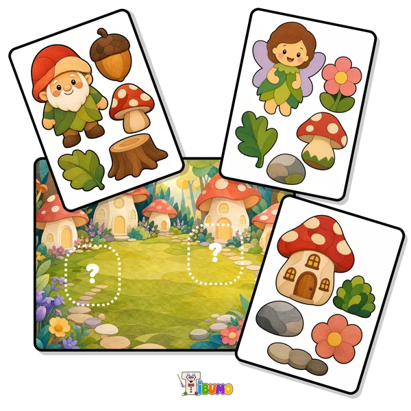 Personnages et décor de forêt enchantée