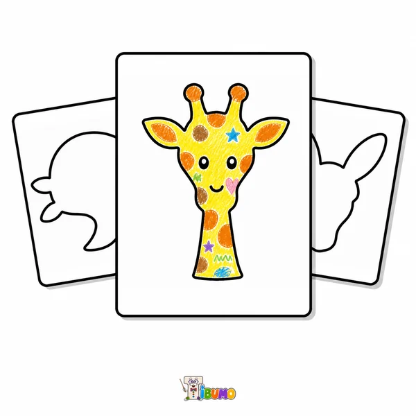 Exemple de girafe décorée avec des couleurs