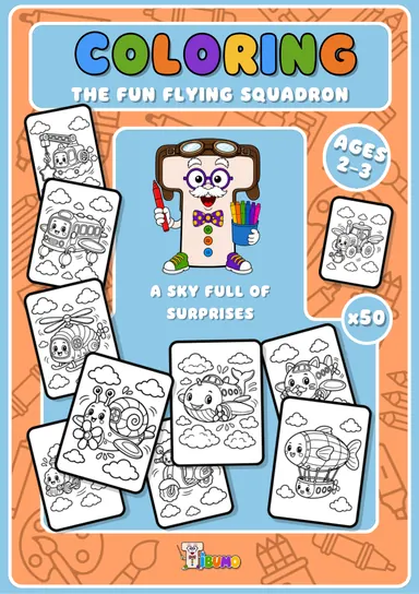 Cover · Tibumo : The Fun Flying Squadron · Coloring · English