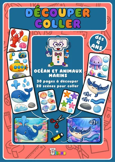 Couverture · Tibumo : Océan et animaux marins · Découper et coller · Français