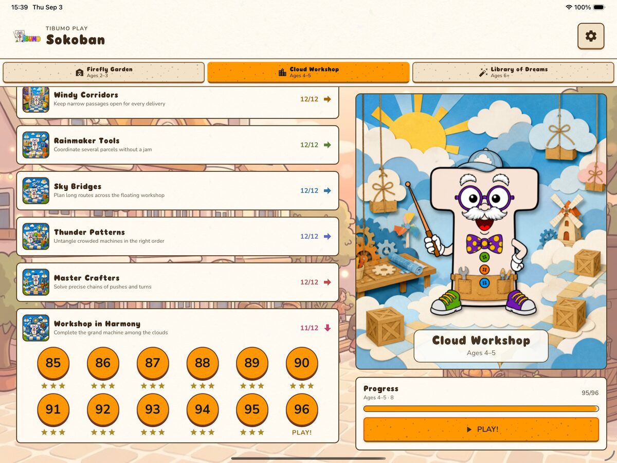 Cloud Workshop level menu