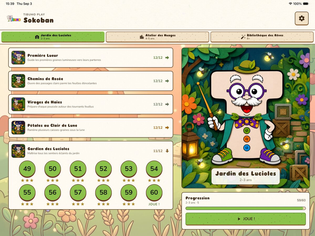 Menu du Jardin des Lucioles