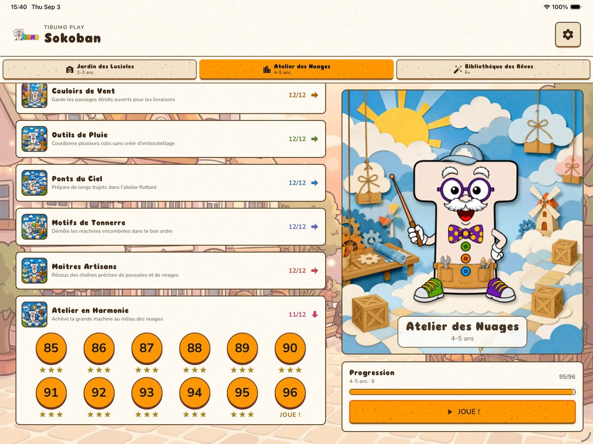 Menu de l’Atelier des Nuages
