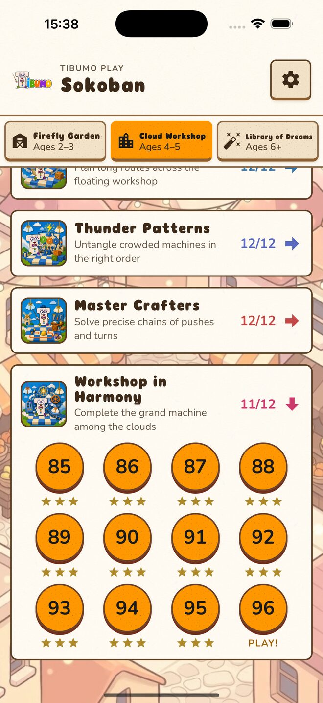 Cloud Workshop level menu