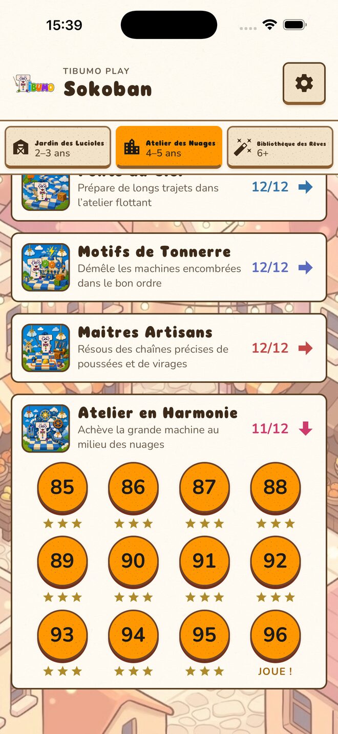 Menu de l’Atelier des Nuages