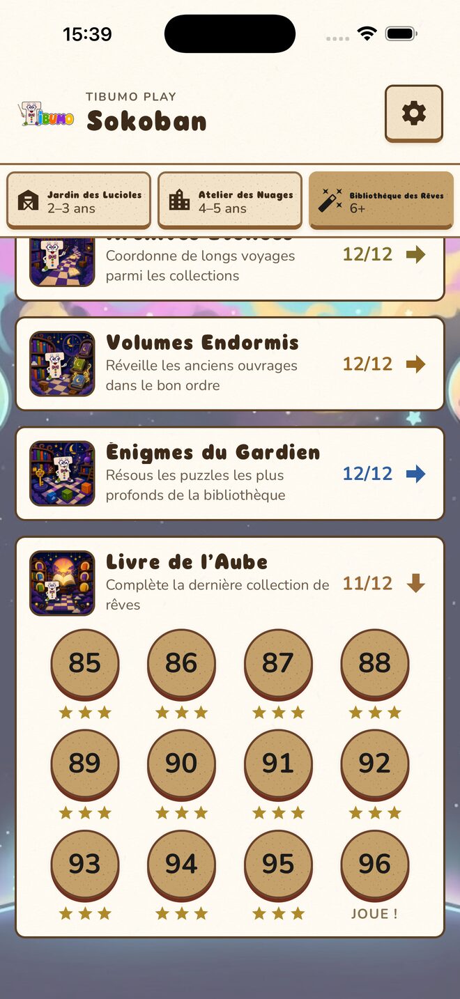Menu de la Bibliothèque des Rêves