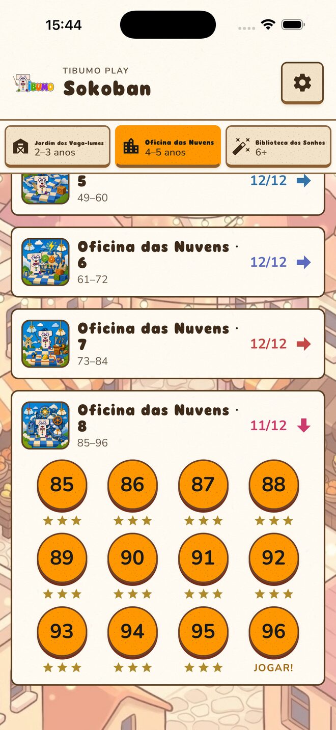 Menu da Oficina das Nuvens